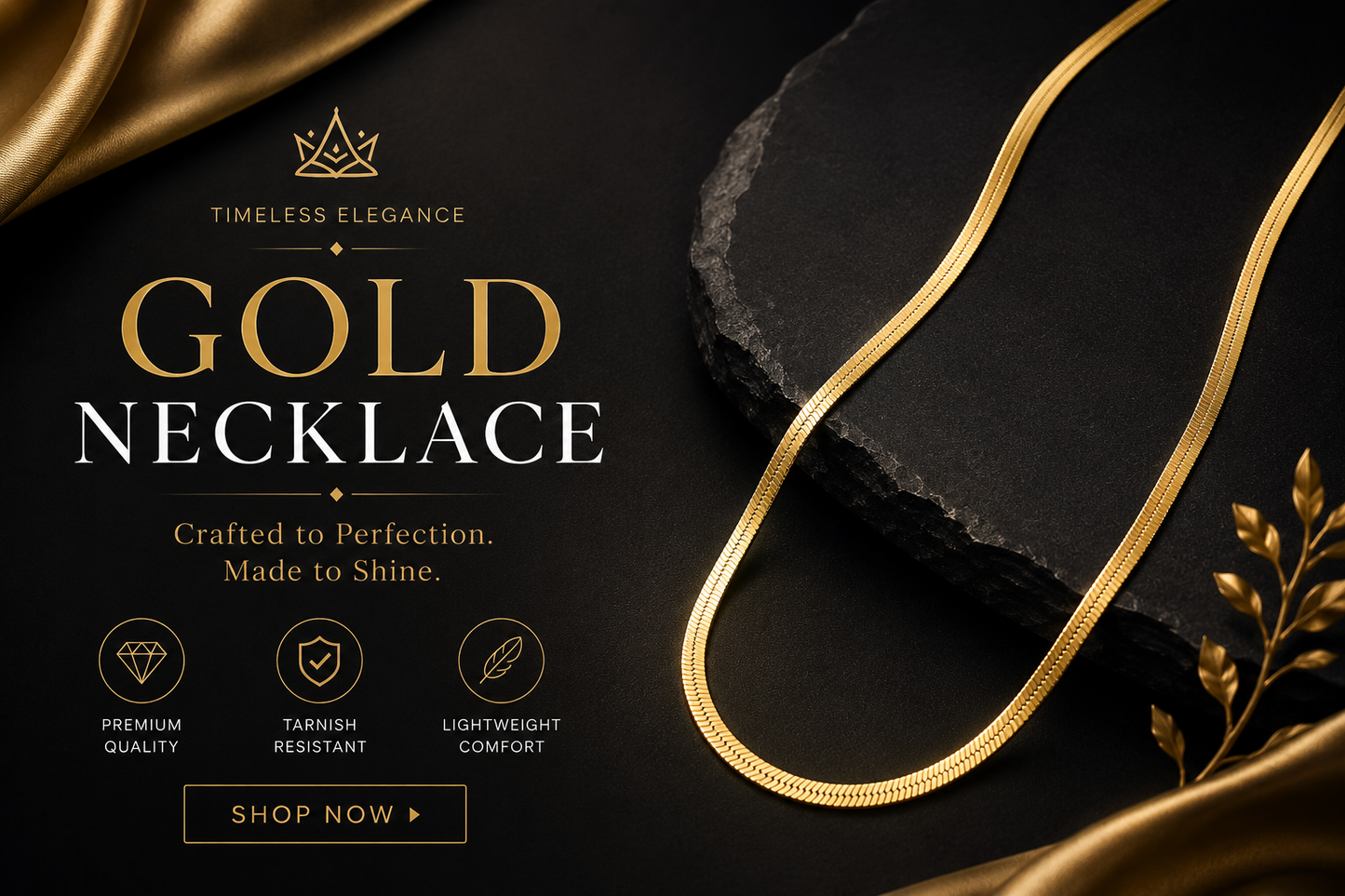 Premium Gold Plated Snake Chain Necklace for Women | Waterproof | Anti Tarnish | Daily Wear