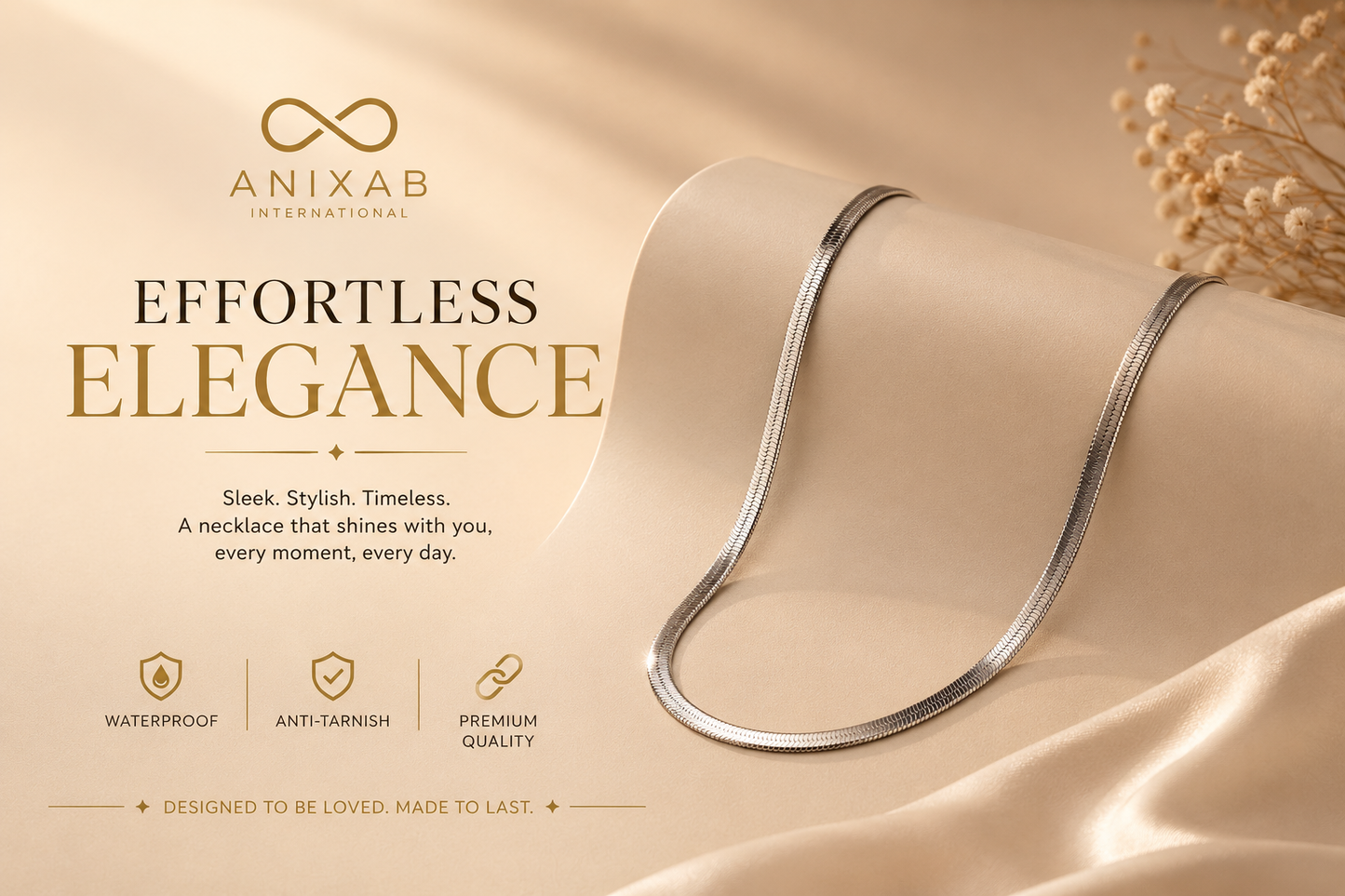 Premium Stainless Steel Snake Chain Necklace for Women | Waterproof & Anti-Tarnish