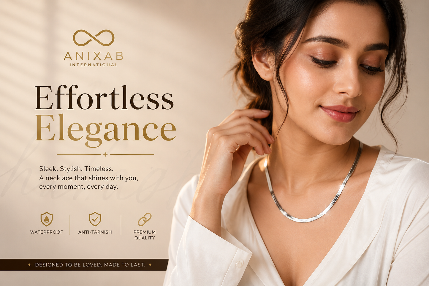 Premium Stainless Steel Snake Chain Necklace for Women | Waterproof & Anti-Tarnish